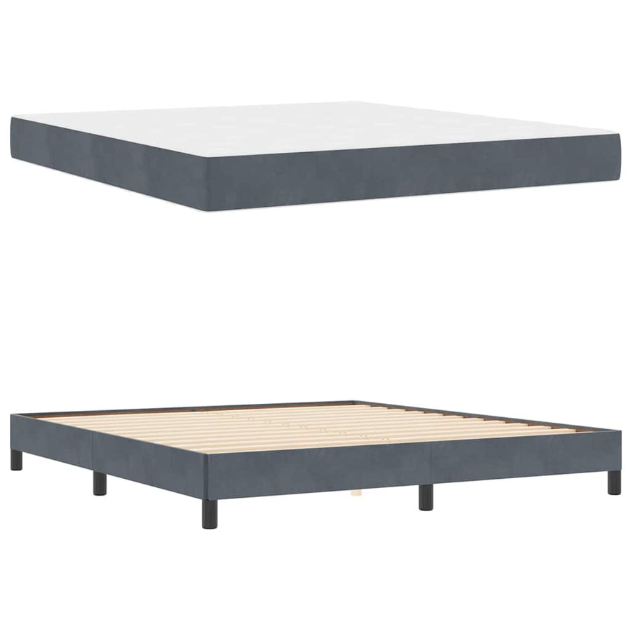 Boxspringbed met matras Donkergrijs 180 x 200 cm Fluweel