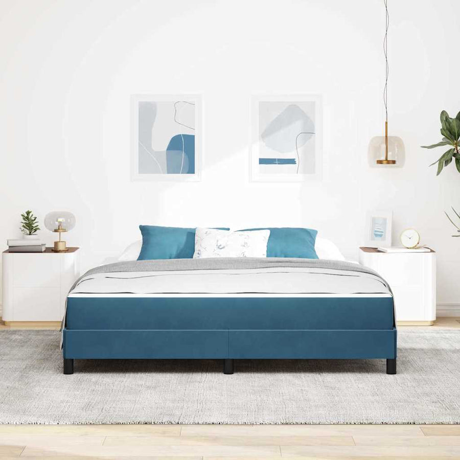 Boxspringbed met matras Donkerblauw 180 x 200 cm Fluweel