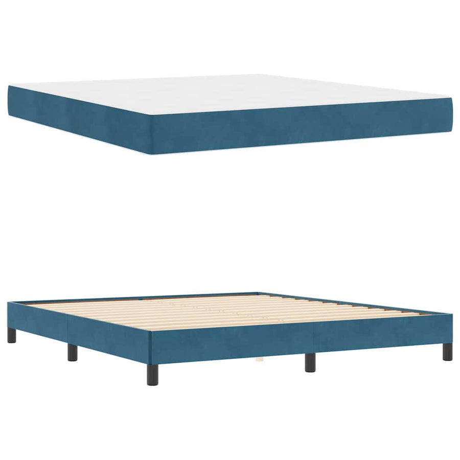 Boxspringbed met matras Donkerblauw 180 x 200 cm Fluweel