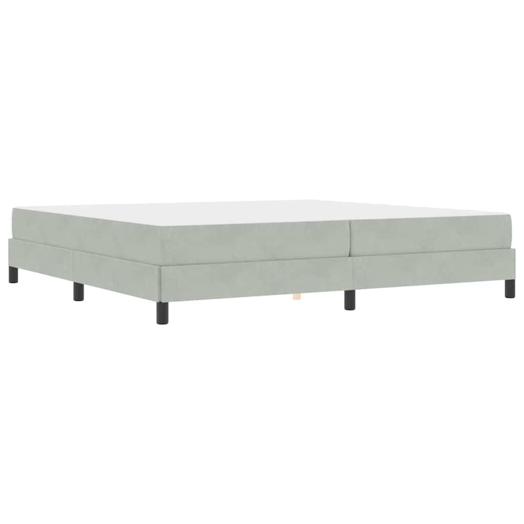 Boxspringbed met matras Lichtgrijs 200 x 200 cm Fluweel