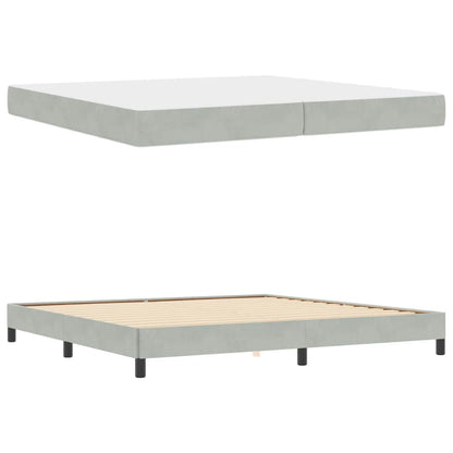 Boxspringbed met matras Lichtgrijs 200 x 200 cm Fluweel