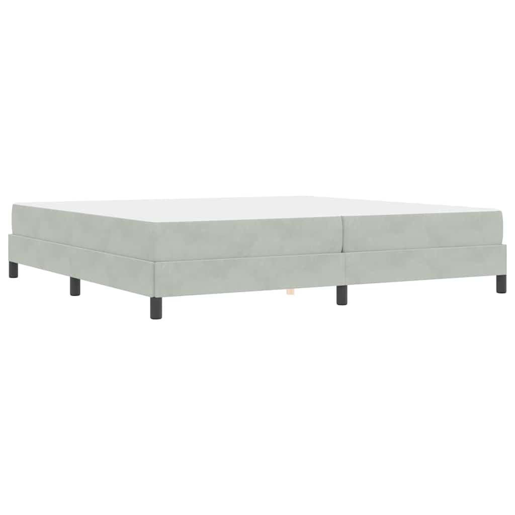 Boxspringbed met matras Lichtgrijs 200 x 200 cm Fluweel
