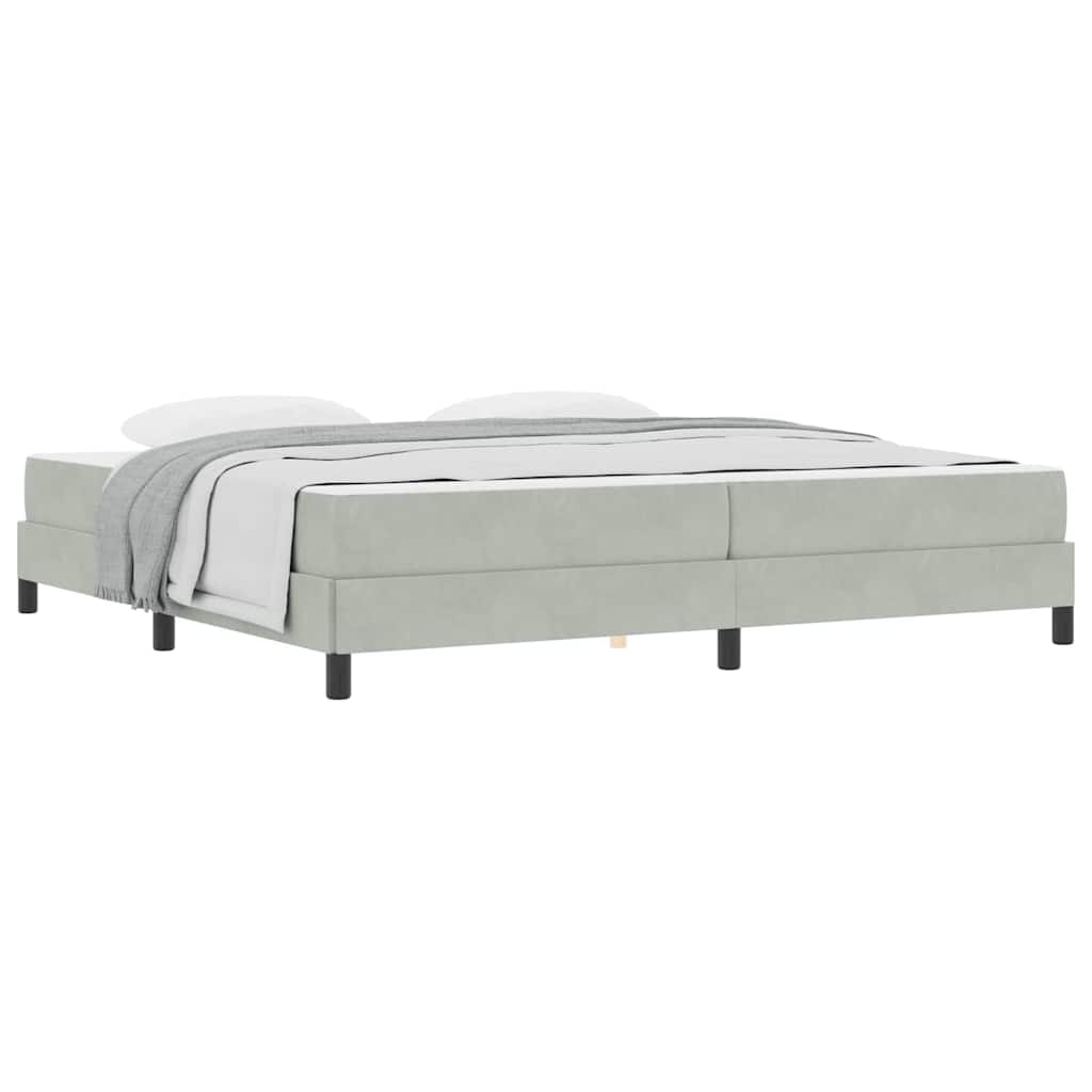 Boxspringbed met matras Lichtgrijs 200 x 200 cm Fluweel