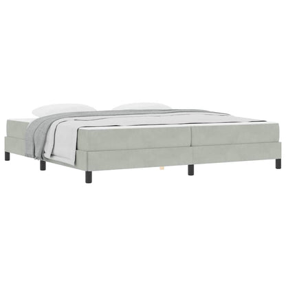 Boxspringbed met matras Lichtgrijs 200 x 200 cm Fluweel