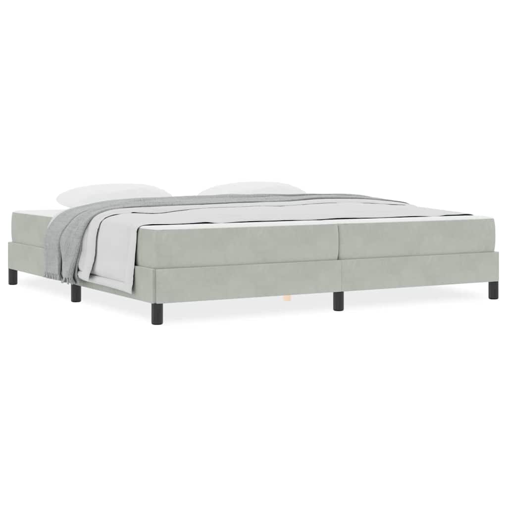 Boxspringbed met matras Lichtgrijs 200 x 200 cm Fluweel