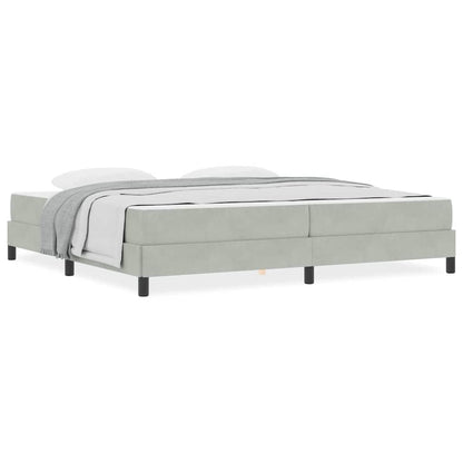 Boxspringbed met matras Lichtgrijs 200 x 200 cm Fluweel