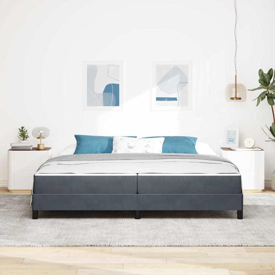Boxspringbed met matras Donkergrijs 200 x 200 cm Fluweel