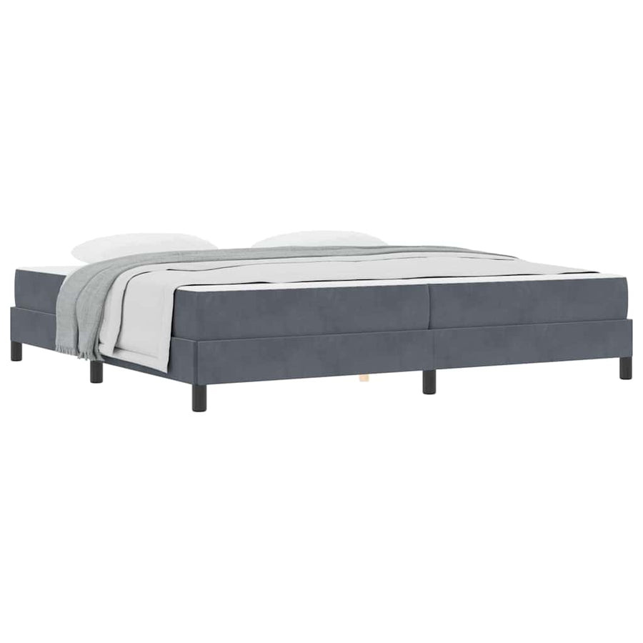Boxspringbed met matras Donkergrijs 200 x 200 cm Fluweel