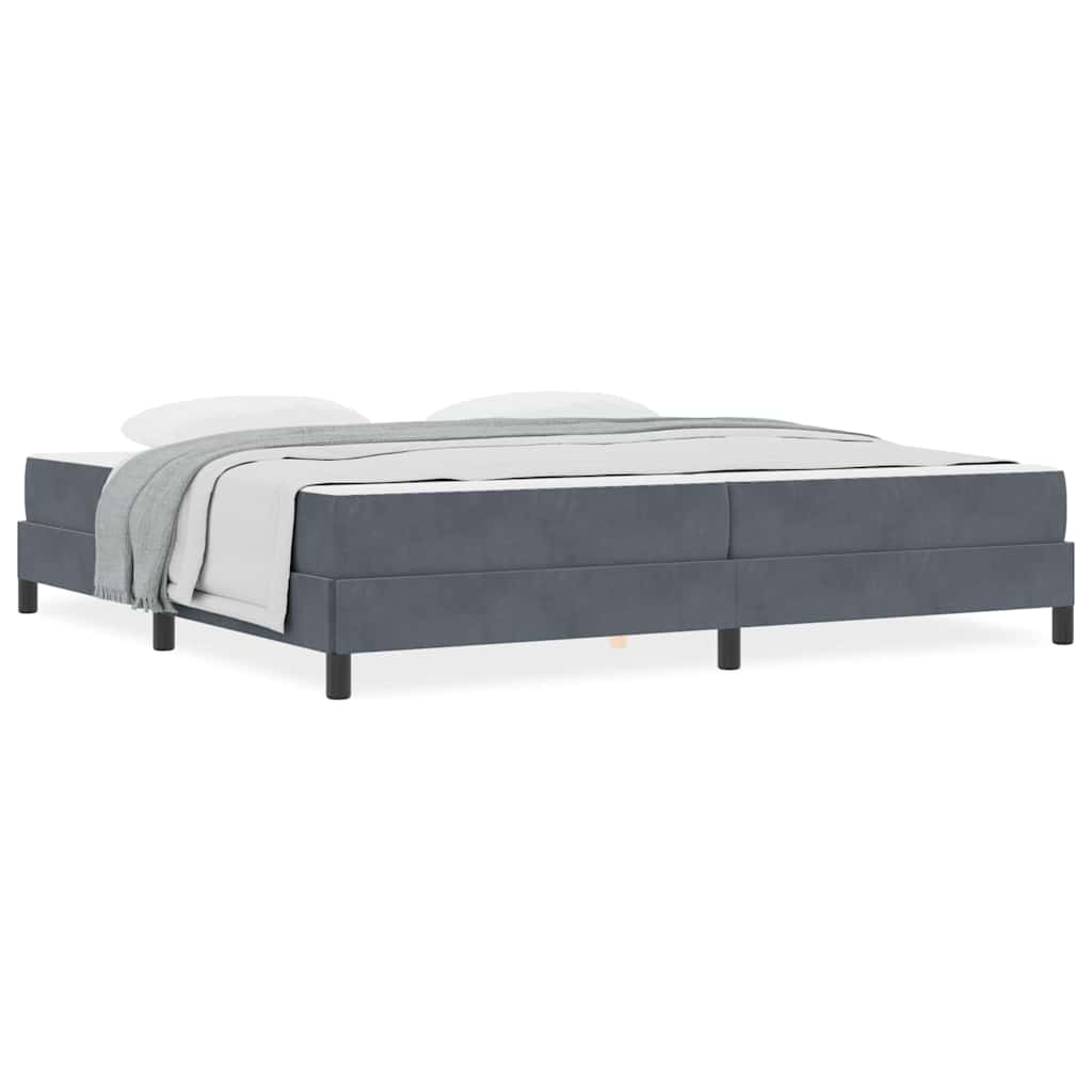 Boxspringbed met matras Donkergrijs 200 x 200 cm Fluweel