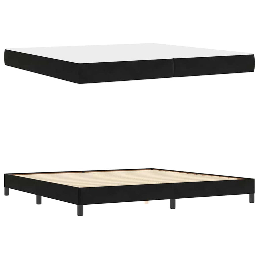 Boxspringbed met matras Zwart 200 x 200 cm Fluweel