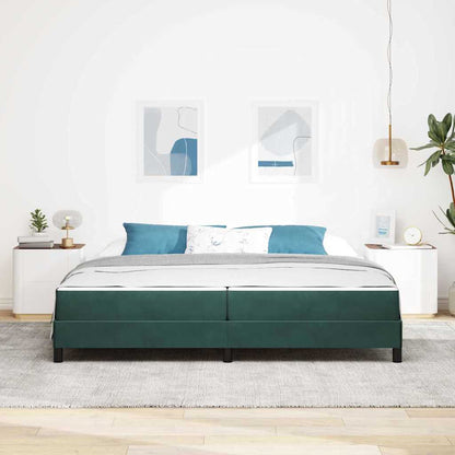Boxspringbed met matras Donkergroen 200 x 200 cm Fluweel