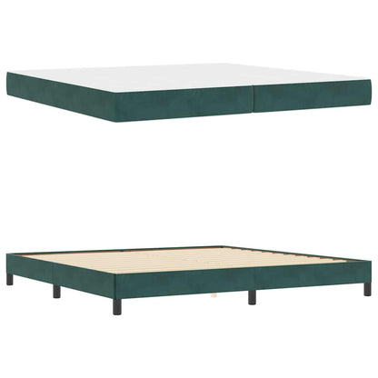 Boxspringbed met matras Donkergroen 200 x 200 cm Fluweel
