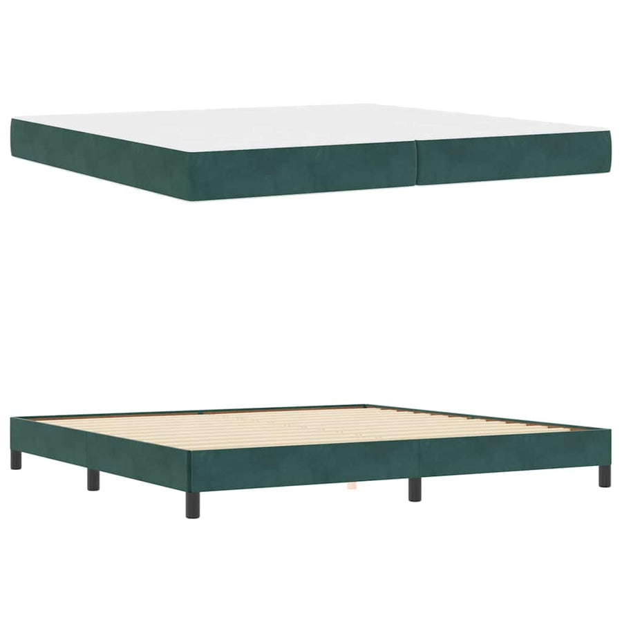 Boxspringbed met matras Donkergroen 200 x 200 cm Fluweel