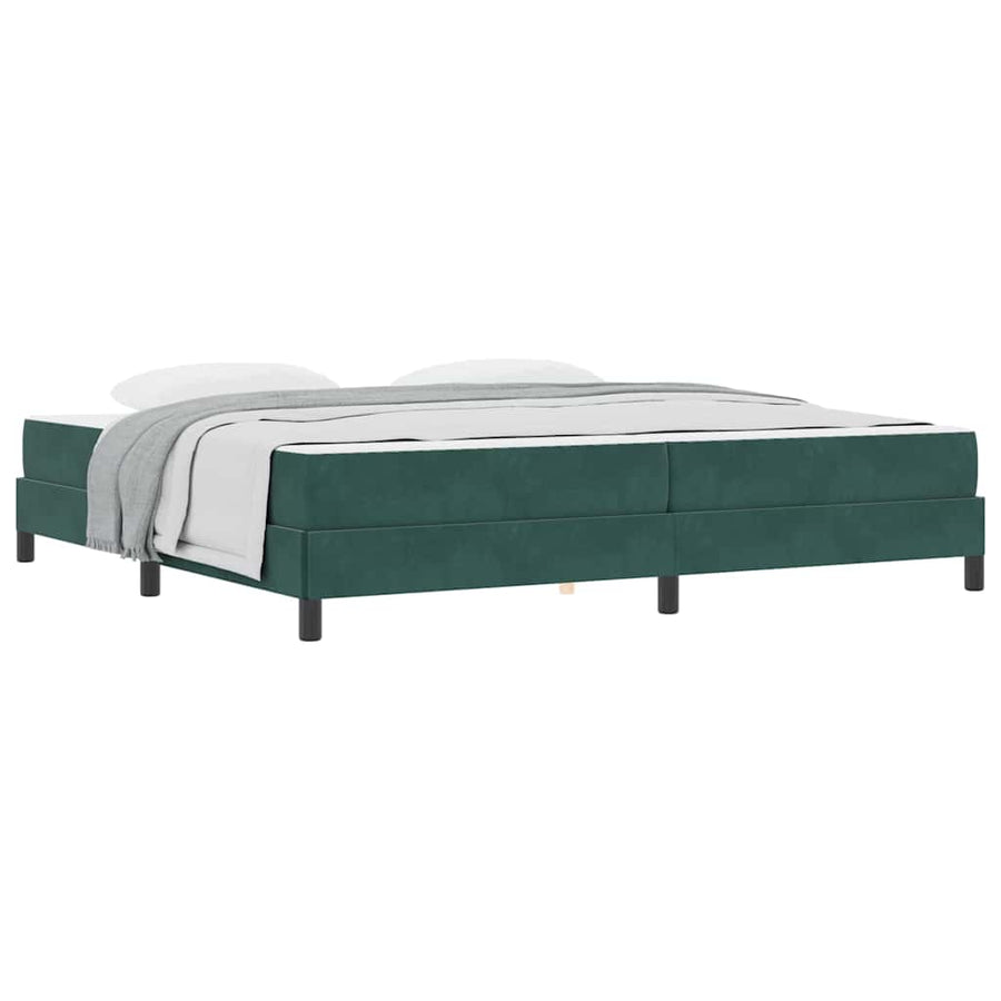 Boxspringbed met matras Donkergroen 200 x 200 cm Fluweel