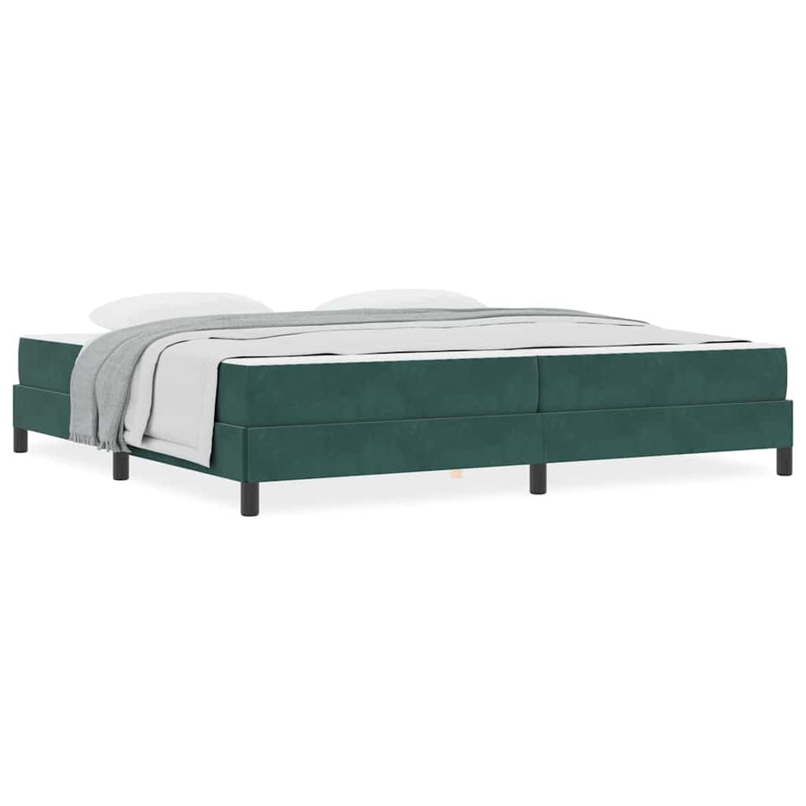 Boxspringbed met matras Donkergroen 200 x 200 cm Fluweel