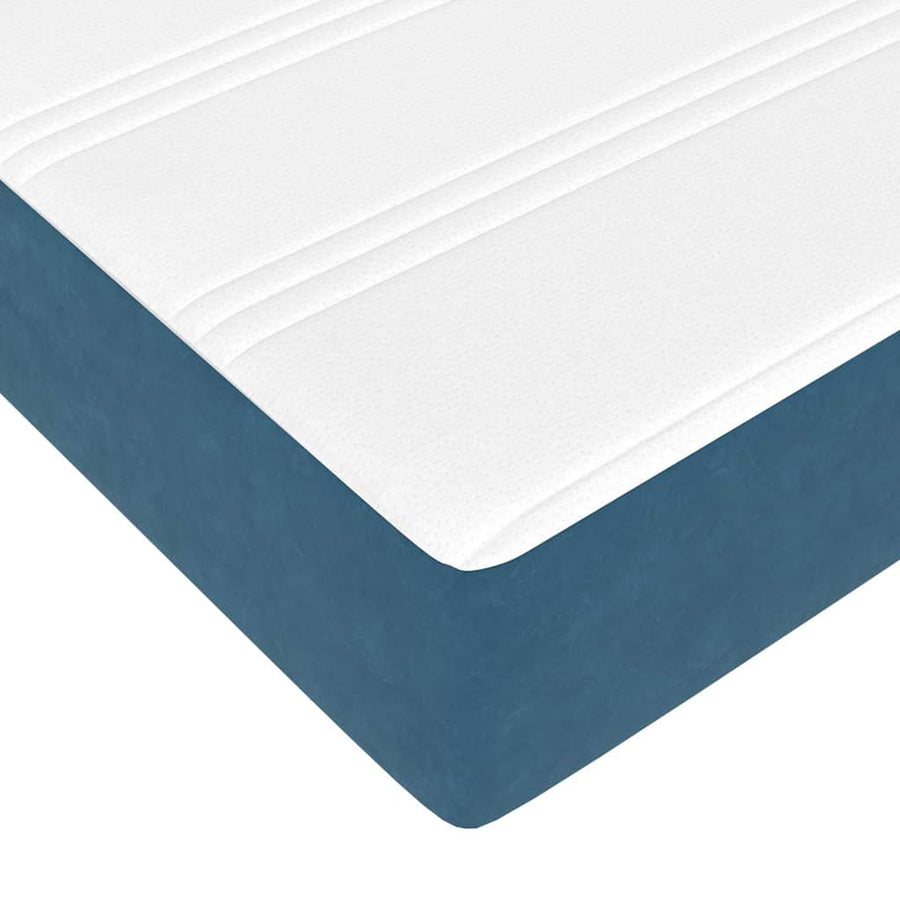 Boxspringbed met matras Donkerblauw 200 x 200 cm Fluweel
