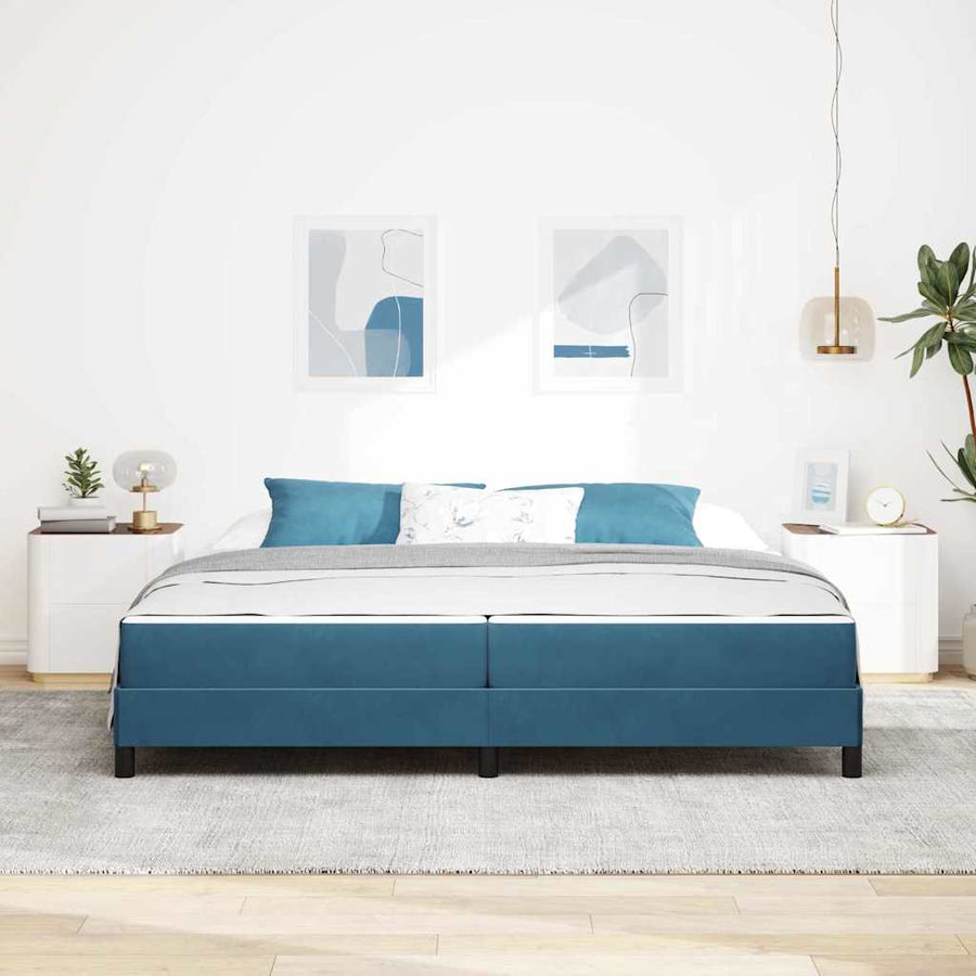Boxspringbed met matras Donkerblauw 200 x 200 cm Fluweel