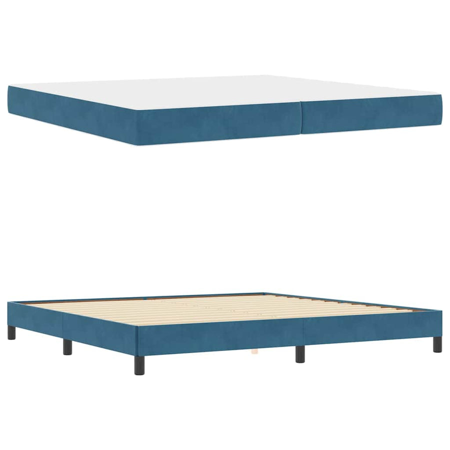 Boxspringbed met matras Donkerblauw 200 x 200 cm Fluweel