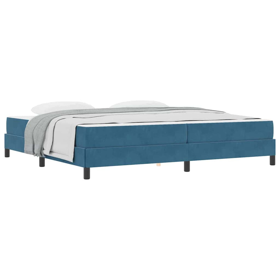 Boxspringbed met matras Donkerblauw 200 x 200 cm Fluweel