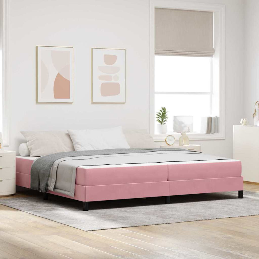 Boxspringbed met matras Roze 200 x 200 cm Fluweel