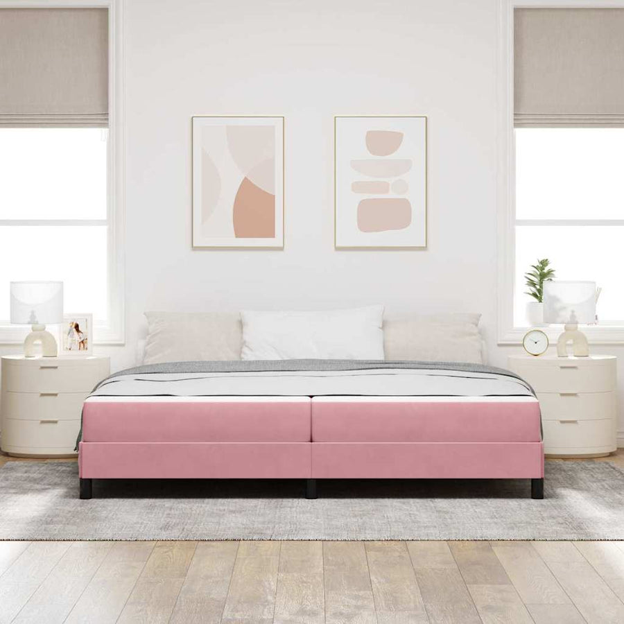 Boxspringbed met matras Roze 200 x 200 cm Fluweel
