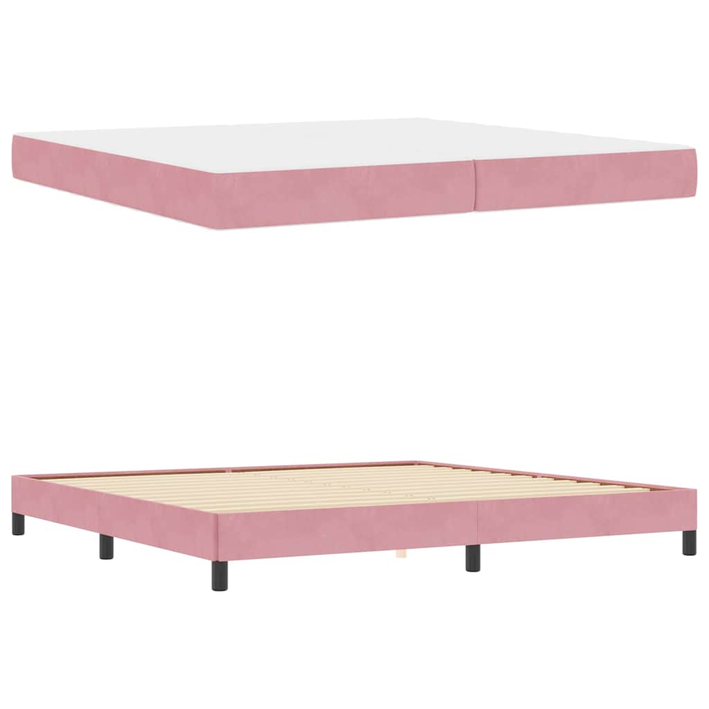 Boxspringbed met matras Roze 200 x 200 cm Fluweel