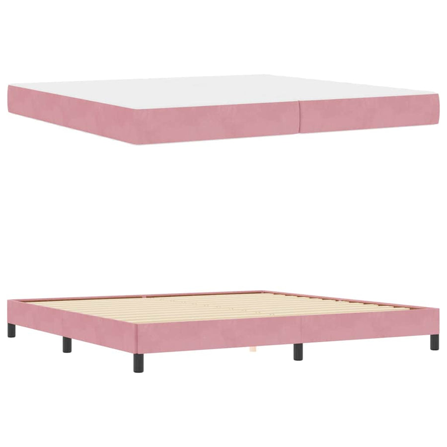 Boxspringbed met matras Roze 200 x 200 cm Fluweel