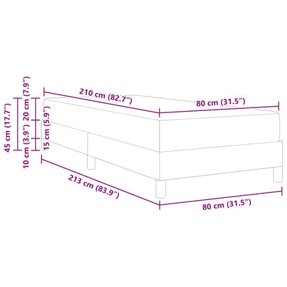 Boxspringbed met matras Lichtgrijs 80 x 210 cm Fluweel