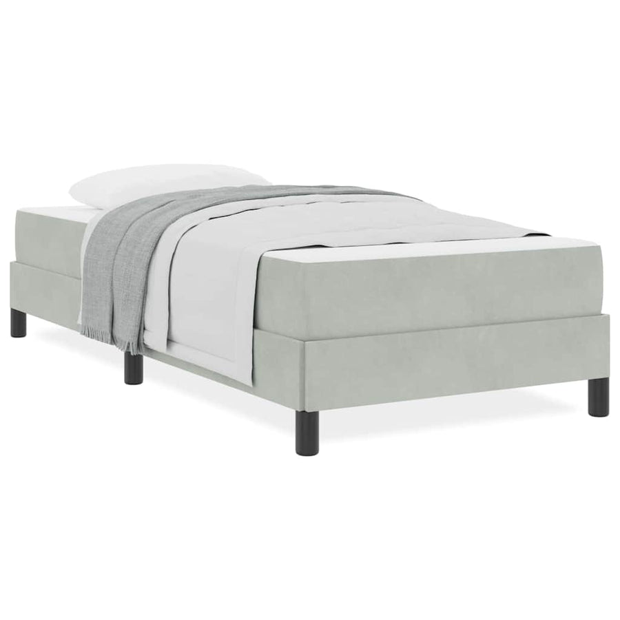 Boxspringbed met matras Lichtgrijs 80 x 210 cm Fluweel