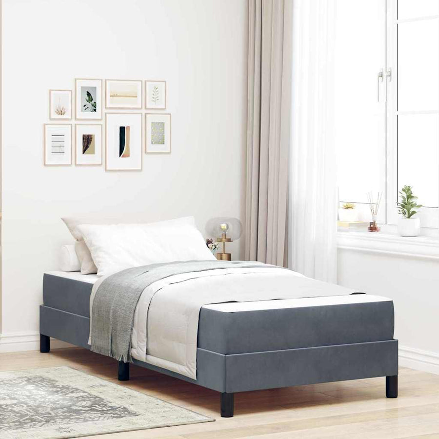 Boxspringbed met matras Donkergrijs 80 x 210 cm Fluweel