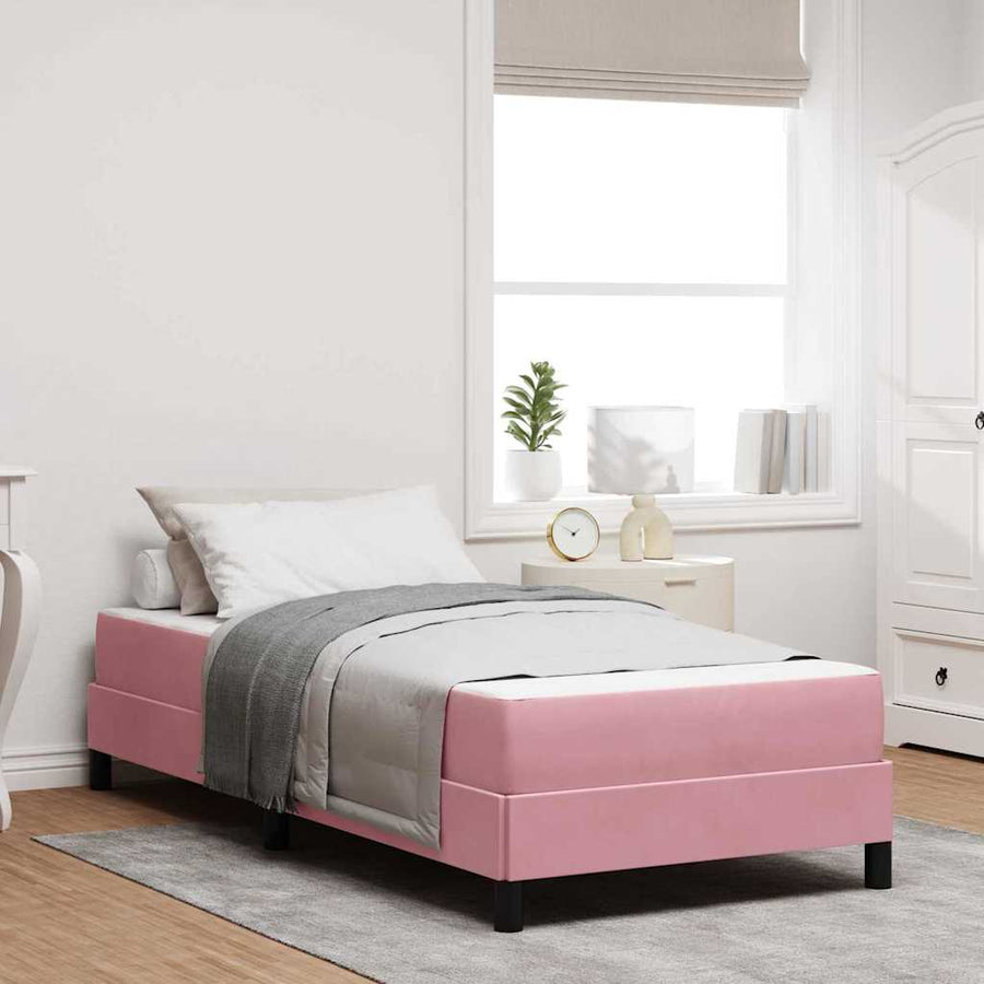 Boxspringbed met matras Roze 90 x 210 cm Stof