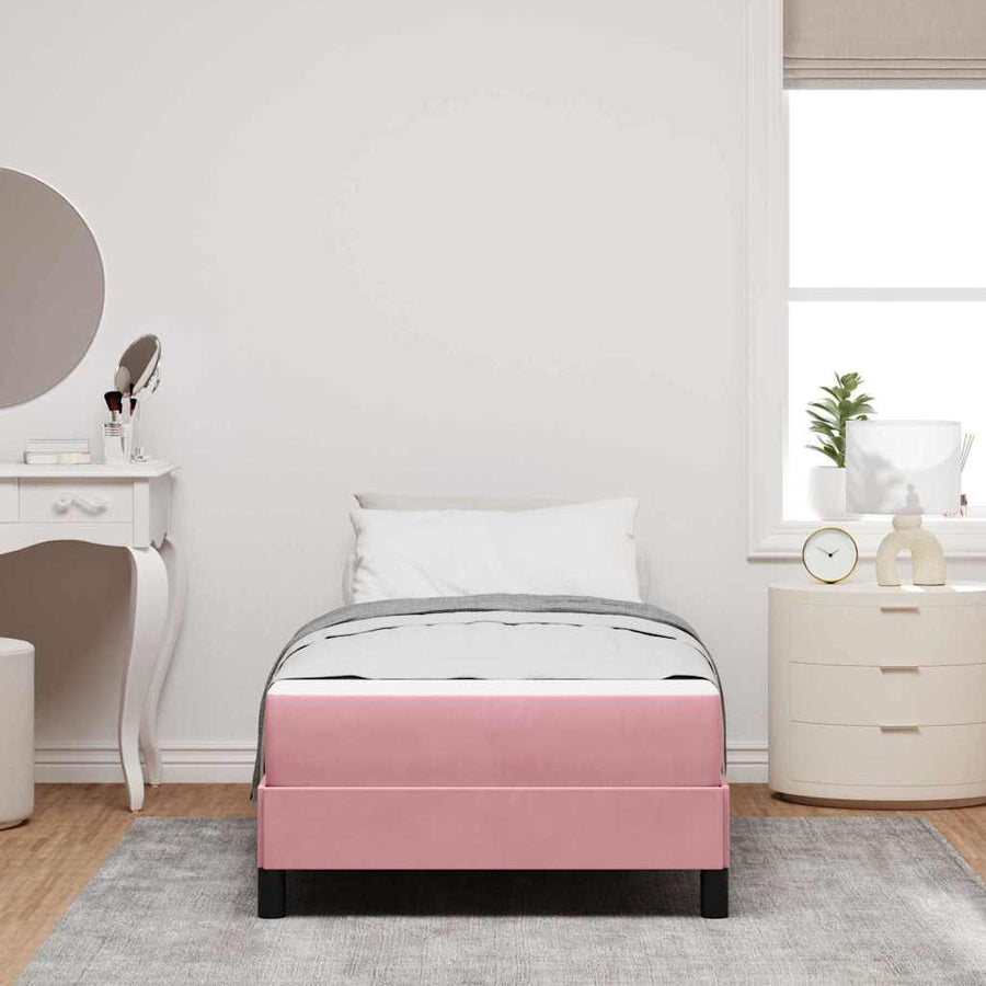 Boxspringbed met matras Roze 90 x 210 cm Stof