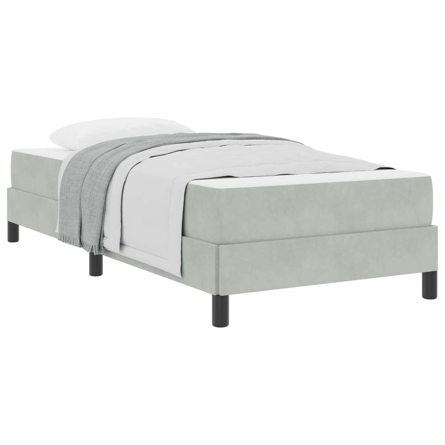 Boxspringbed met matras Lichtgrijs 100 x 210 cm Stof