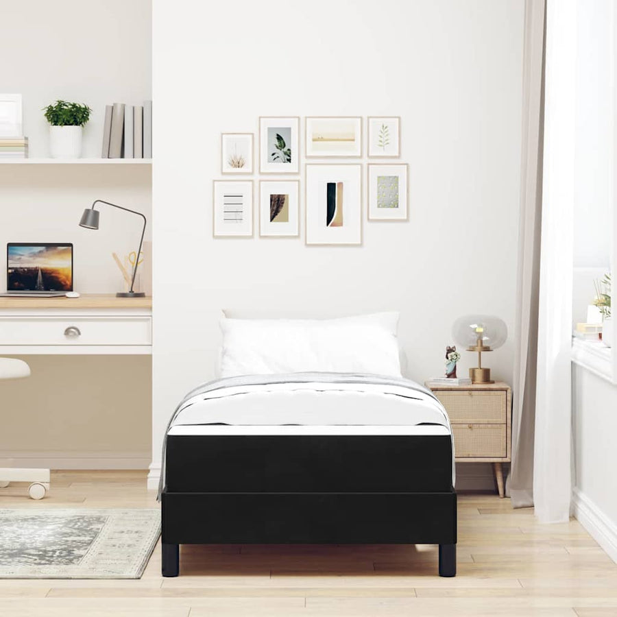 Boxspringbed Met Matras Zwart 100 X 210 Cm Stof Donkergrijs
