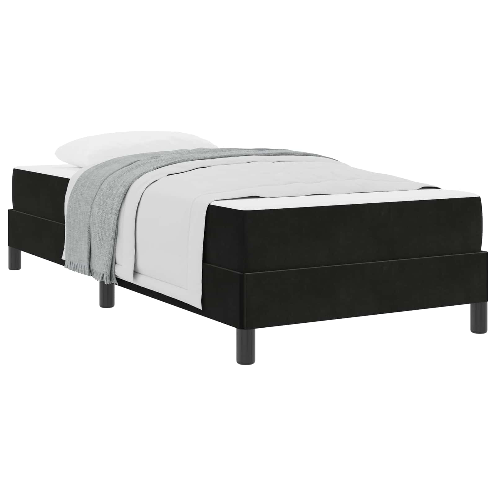 Boxspringbed Met Matras Zwart 100 X 210 Cm Stof Donkergrijs