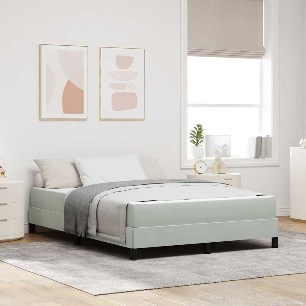 Boxspringbed met matras Lichtgrijs 160 x 210 cm Stof