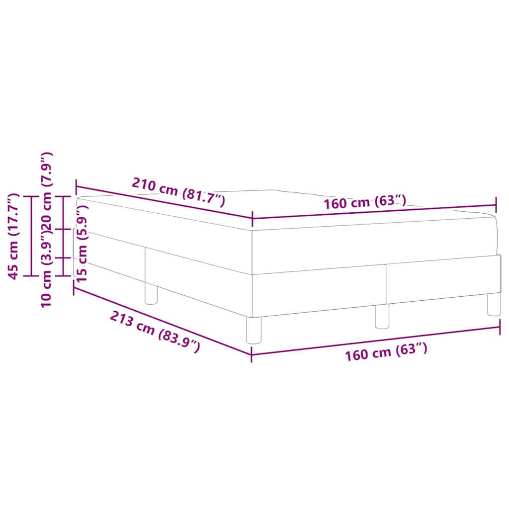 Boxspringbed met matras Donkergrijs 160 x 210 cm Stof