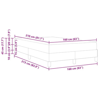 Boxspringbed met matras Donkergrijs 160 x 210 cm Stof