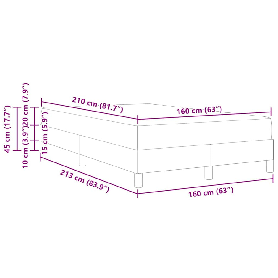 Boxspringbed met matras Donkergrijs 160 x 210 cm Stof