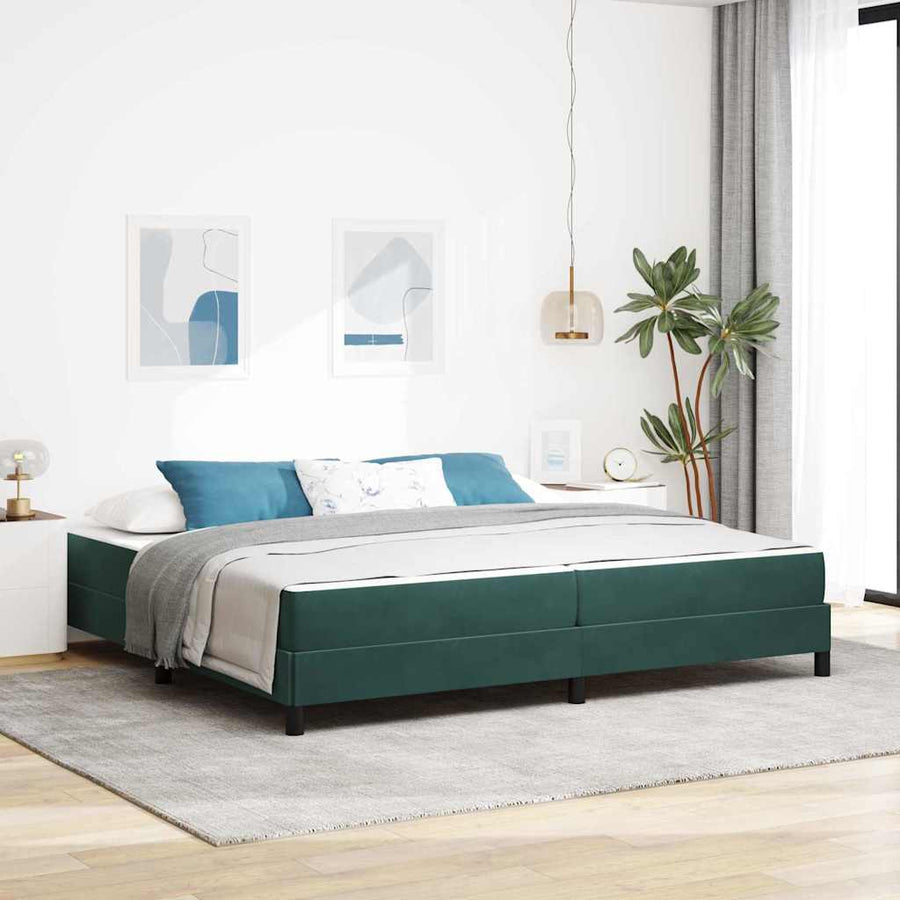 Boxspringbed met matras Donkergroen 200 x 210 cm Fluweel