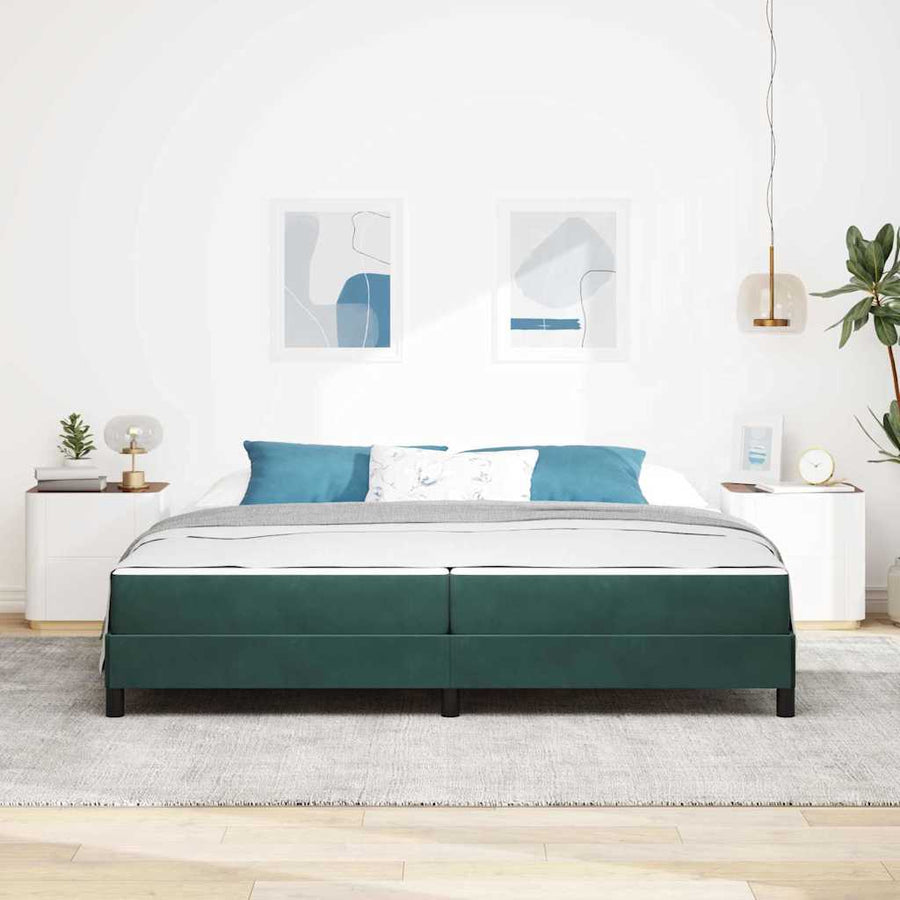 Boxspringbed met matras Donkergroen 200 x 210 cm Fluweel