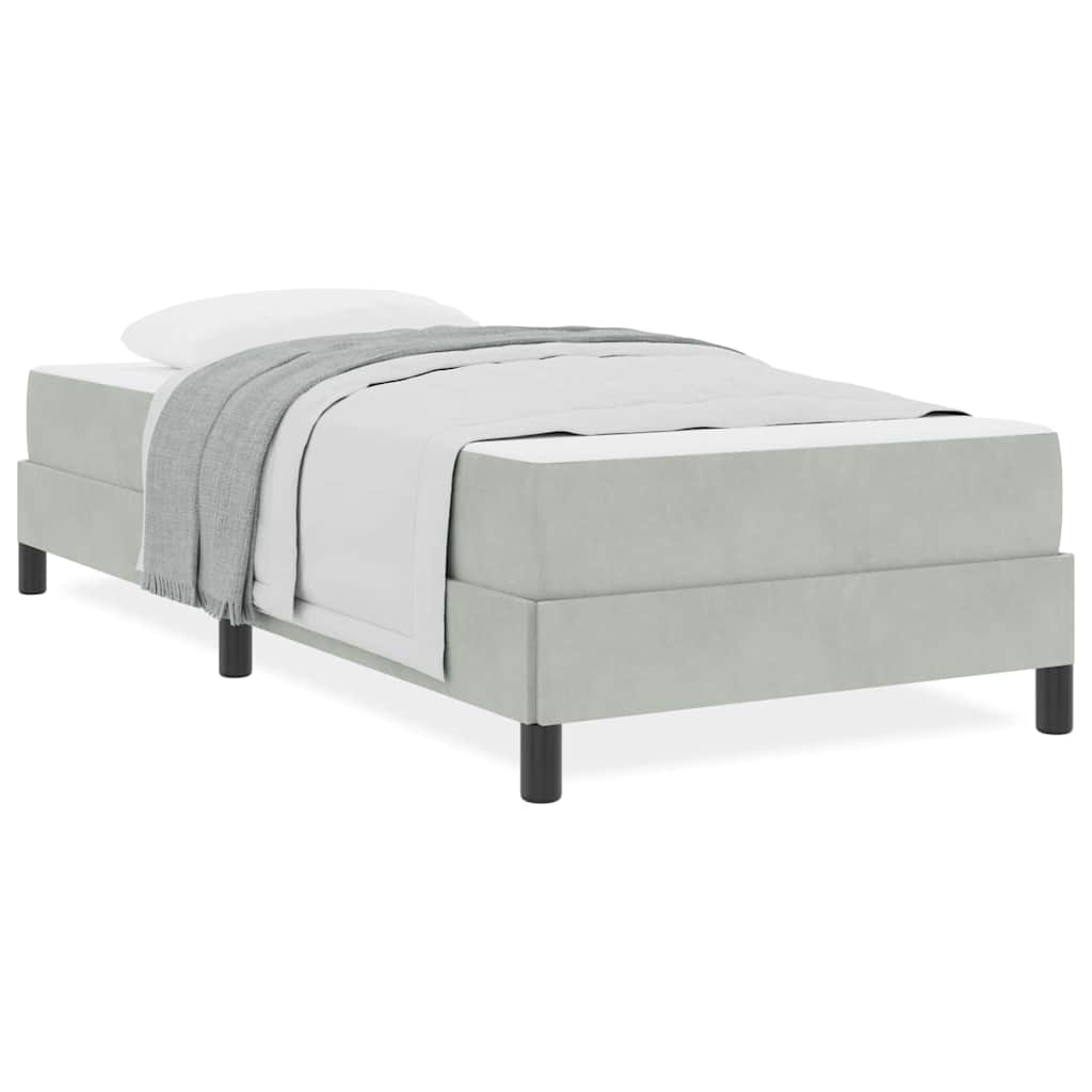 Boxspringbed met matras Lichtgrijs 80 x 220 cm Fluweel