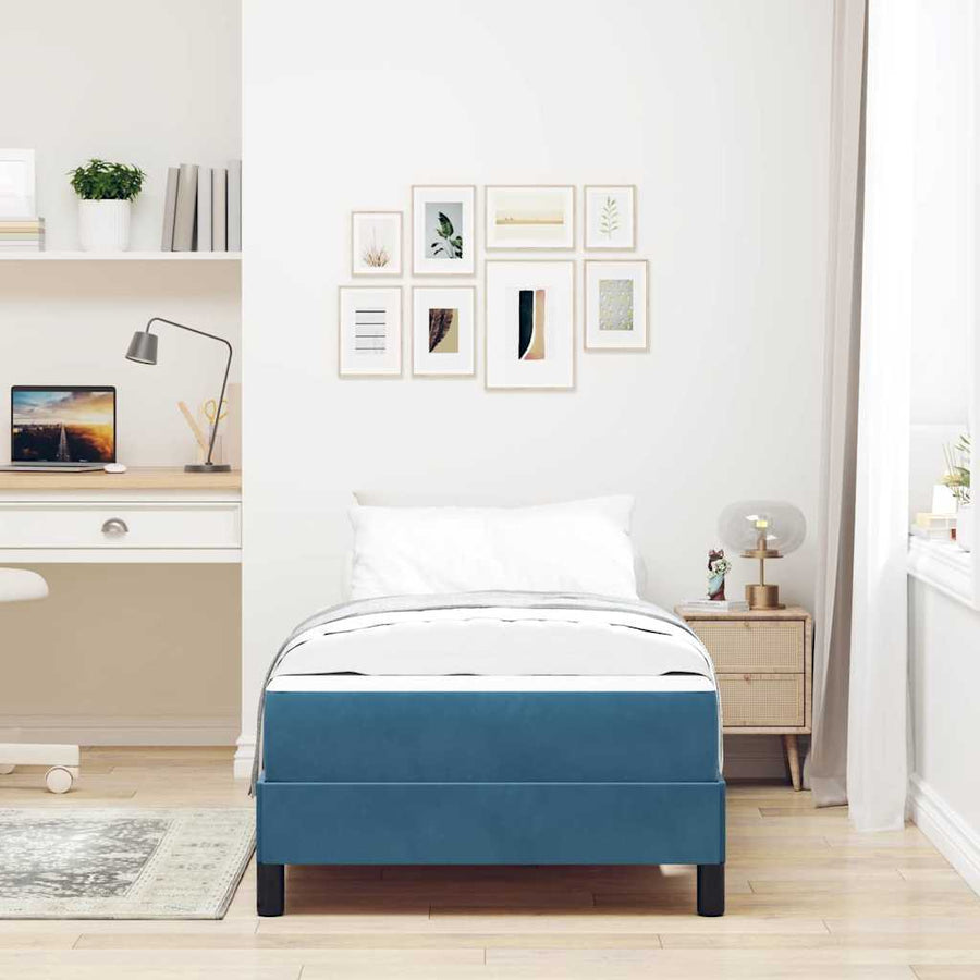 Boxspringbed met matras Donkerblauw 80 x 220 cm Fluweel