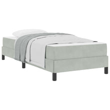 Boxspringbed met matras Lichtgrijs 90 x 220 cm Stof