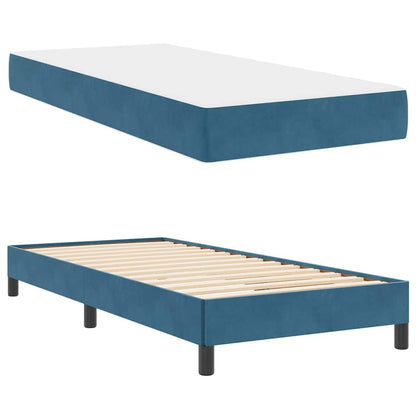 Boxspringbed met matras Donkerblauw 100 x 220 cm Stof