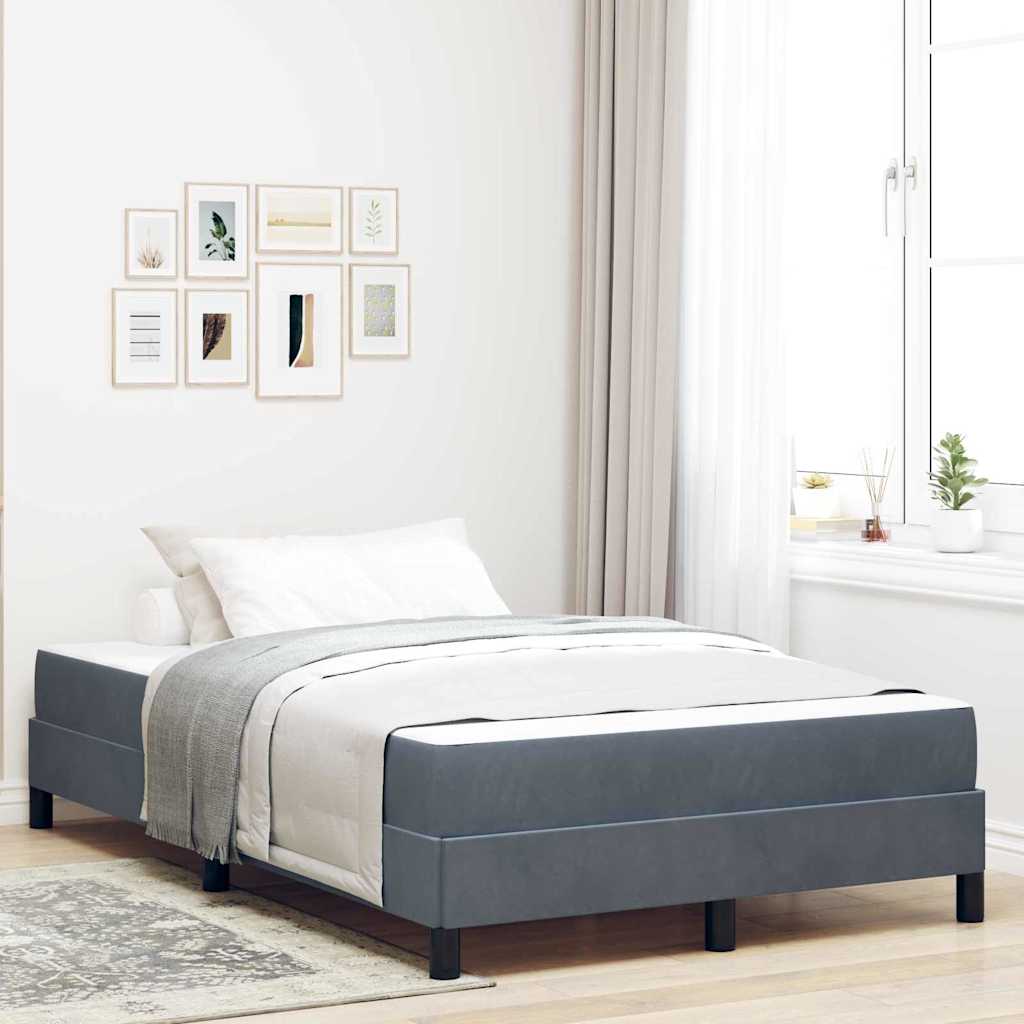 Boxspringbed met matras Donkergrijs 120 x 220 cm Stof