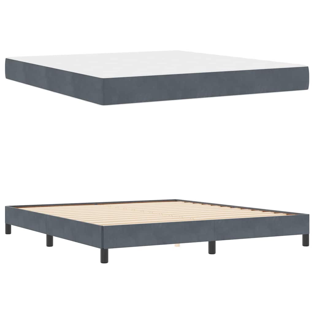 Boxspringbed met matras Donkergrijs 180 x 220 cm Stof