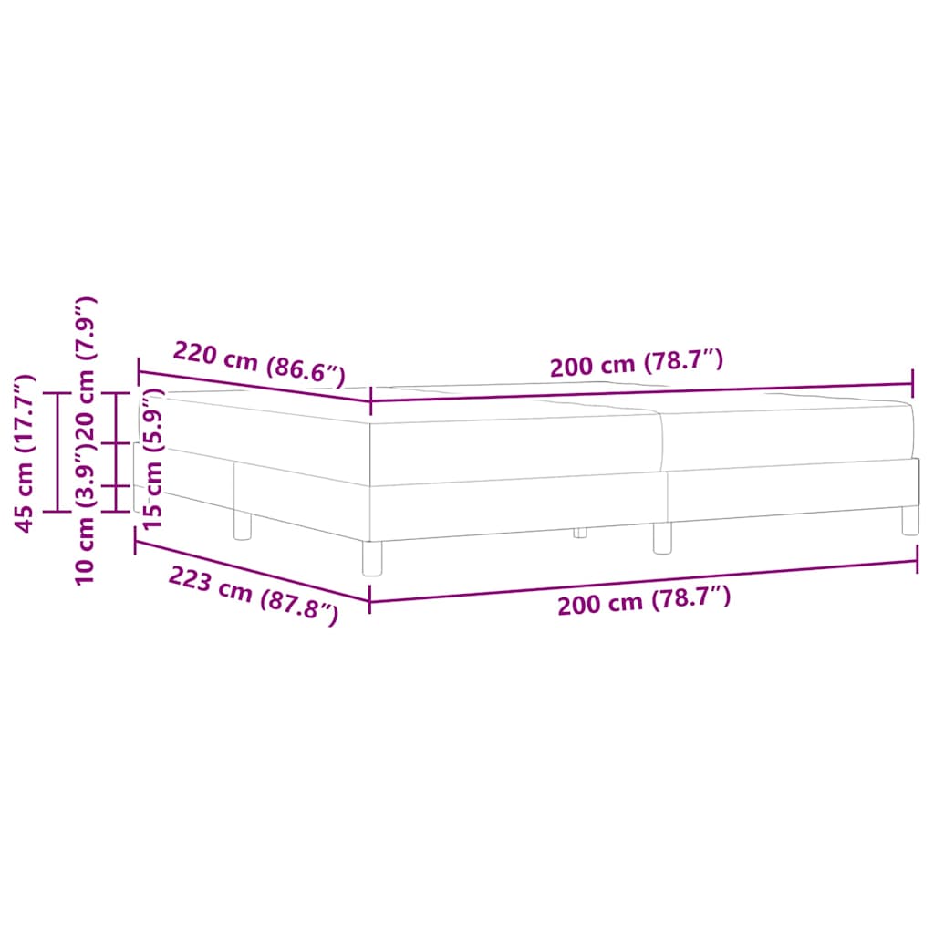 Boxspringbed met matras Donkergrijs 200 x 220 cm Fluweel
