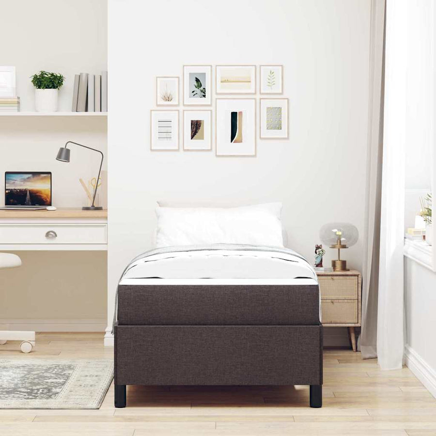 Boxspring bed Lichtgrijs, Zwart 90 x 190 cm