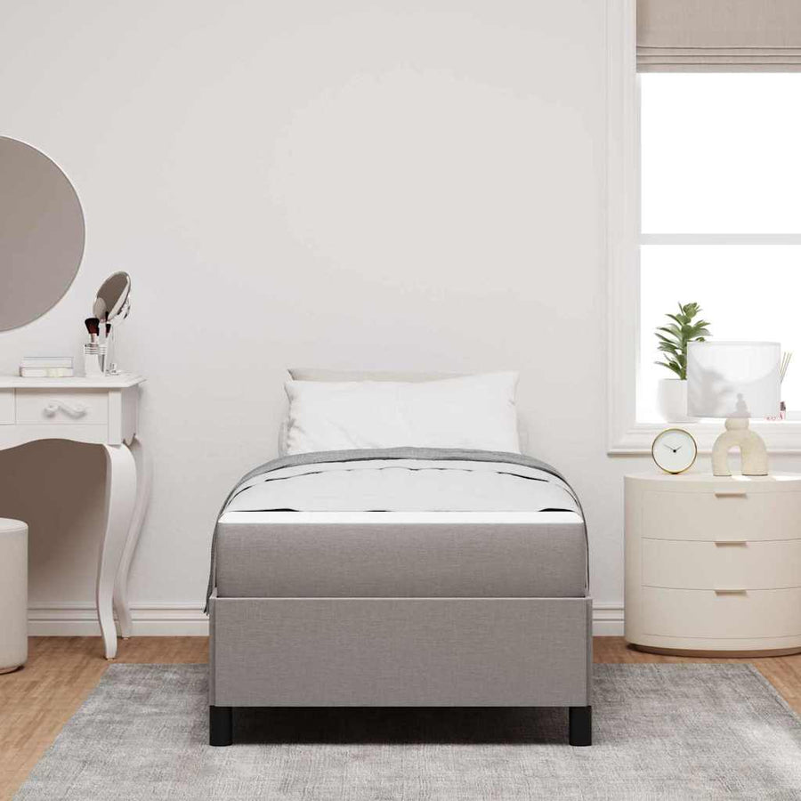 Boxspring bed Taupe, Zwart 90 x 190 cm Stof, Engineered Hout